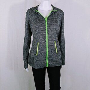 Lukka Women's Gray/Black Workout Zip Running Hooded w/ Thumb Holes Size Medium